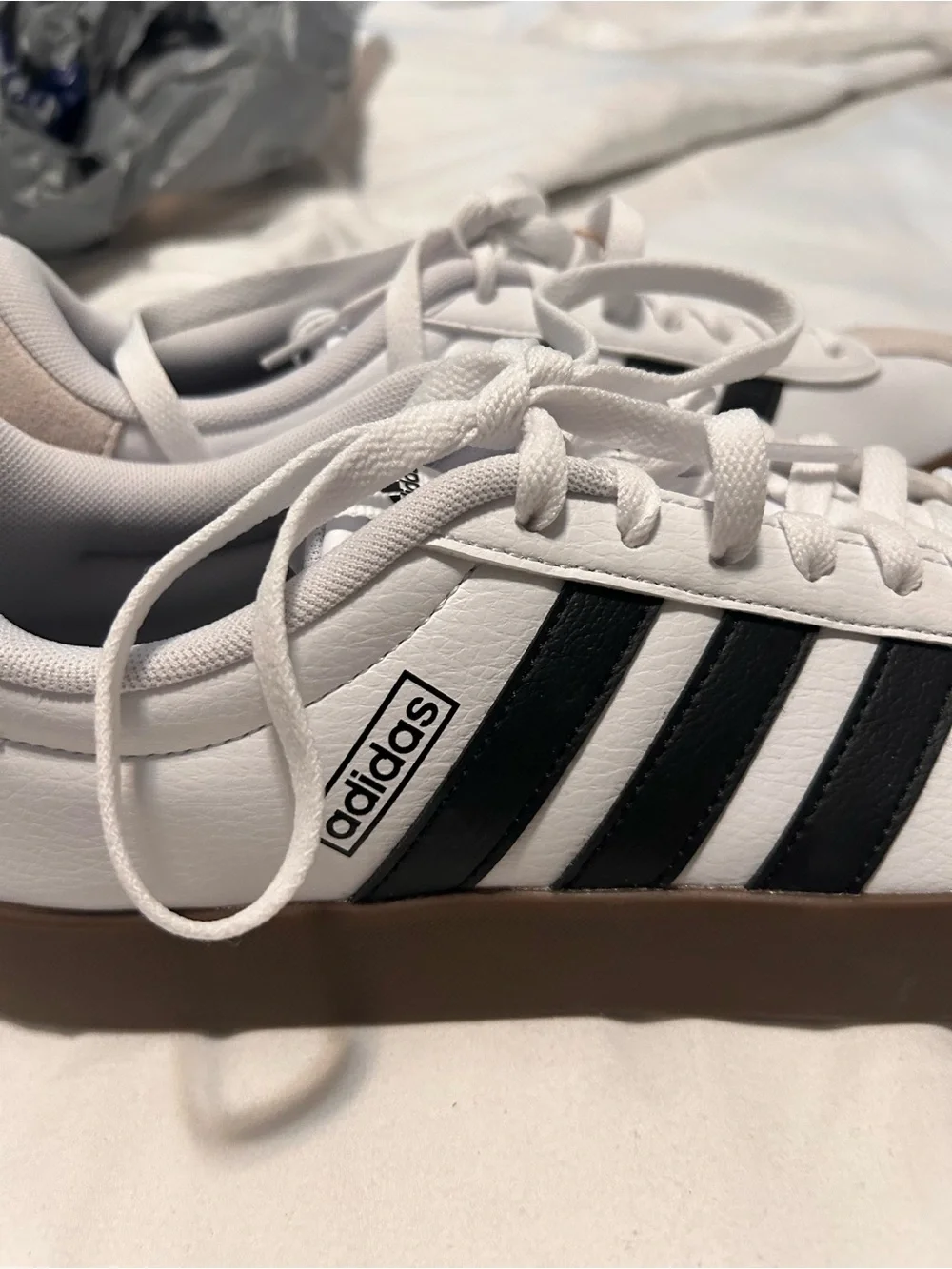 adidas White and Black VL Court 3.0 Low-Top Sneakers